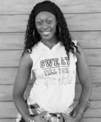 Ashley Chapman - Kid Shake Fitness dance instructor profile picture in black & white