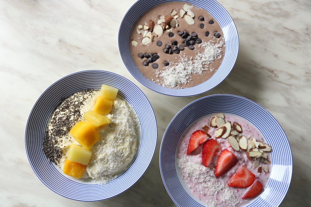 Cauliflower Smoothie Bowls 3 Ways